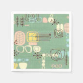 ミッドセンチュリーモダングラフィックデザイン紙ナプキンス スタンダードカクテルナプキン (正面)