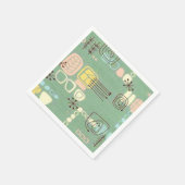 ミッドセンチュリーモダングラフィックデザイン紙ナプキンス スタンダードカクテルナプキン (角)