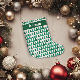 ミッドセンチュリーモダングリッタースターツリーズ ラージクリスマスストッキング