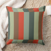ミッドセンチュリーモダングリーンとオレンジ クッション (ブランケット)