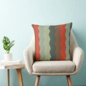 ミッドセンチュリーモダングリーンとオレンジ クッション (椅子)