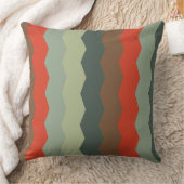 ミッドセンチュリーモダングリーンとオレンジ クッション (ブランケット)