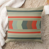 ミッドセンチュリーモダングリーンとオレンジ クッション (ブランケット)