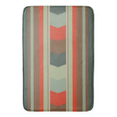 ミッドセンチュリーモダングリーンとオレンジ バスマット (正面縦)