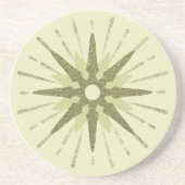 ミッドセンチュリーモダングリーンスターバストラウンドコースター コースター (正面)