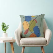 ミッドセンチュリーモダングリーンブルーオレンジ抽象芸術 クッション (椅子)