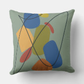 ミッドセンチュリーモダングリーンブルーオレンジ抽象芸術 クッション (裏面)