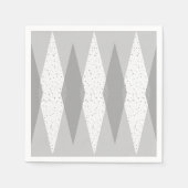 ミッドセンチュリーモダングレイアーガイル紙ナプキンス スタンダードカクテルナプキン (正面)