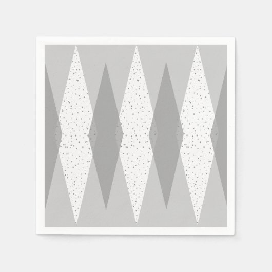 ミッドセンチュリーモダングレイアーガイル紙ナプキンス スタンダードカクテルナプキン (正面)