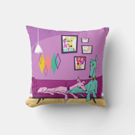 ミッドセンチュリーモダングレイハウンドアート クッション