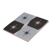 ミッドセンチュリーモダングレイ、ピンクとブラック タイル (側面)