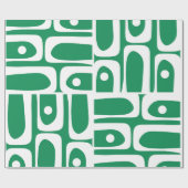 ミッドセンチュリーモダンケリーグリーンパイケパターン ラッピングペーパー (フラット)