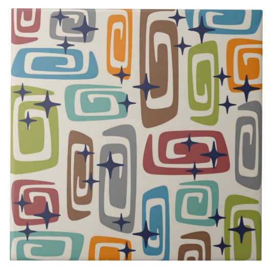 ミッドセンチュリーモダンコズミック銀河系 タイル (正面)