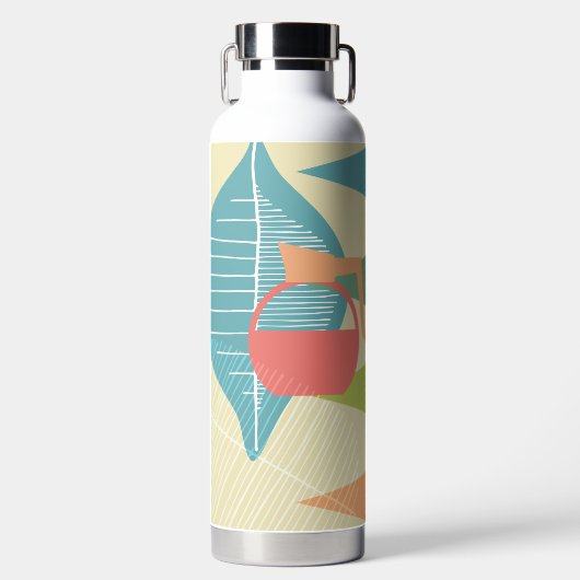 ミッドセンチュリーモダンコーヒパーソナライズされたー ウォーターボトル (正面)