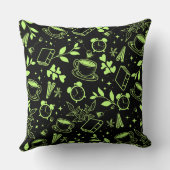 ミッドセンチュリーモダンコーヒー愛好家ブックグリーン クッション (裏面)