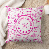 ミッドセンチュリーモダンコーヒー愛好家ブックピンク クッション (ブランケット)