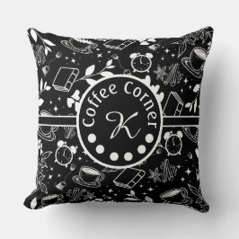 ミッドセンチュリーモダンコーヒー愛好家ブックブラック クッション