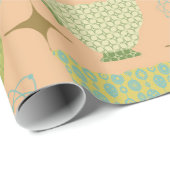 ミッドセンチュリーモダンコーラルティーカップ ラッピングペーパー (ロールコーナー)