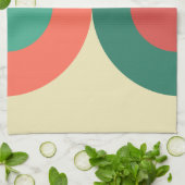 ミッドセンチュリーモダンコーラルミント キッチンタオル (折り畳み)