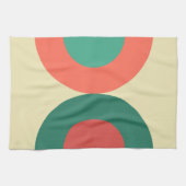 ミッドセンチュリーモダンコーラルミント キッチンタオル (横)