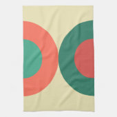 ミッドセンチュリーモダンコーラルミント キッチンタオル (縦)