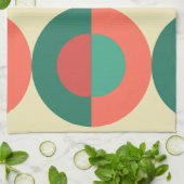 ミッドセンチュリーモダンコーラルミント キッチンタオル (折り畳み)