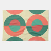 ミッドセンチュリーモダンコーラルミント キッチンタオル (横)