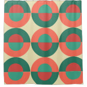 ミッドセンチュリーモダンコーラルミント シャワーカーテン (正面)