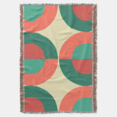 ミッドセンチュリーモダンコーラルミント スローブランケット (正面縦)
