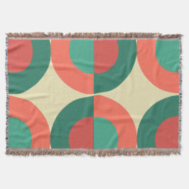 ミッドセンチュリーモダンコーラルミント スローブランケット