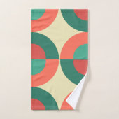 ミッドセンチュリーモダンコーラルミント バスタオルセット (ハンドタオル)