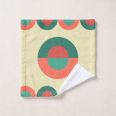 ミッドセンチュリーモダンコーラルミント バスタオルセット (ウォッシュタオル)