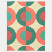 ミッドセンチュリーモダンコーラルミント フリースブランケット (正面)