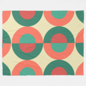 ミッドセンチュリーモダンコーラルミント フリースブランケット (正面(横))