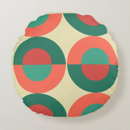 ミッドセンチュリーモダンコーラルミント ラウンドクッション