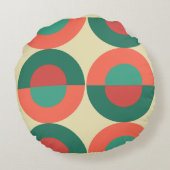 ミッドセンチュリーモダンコーラルミント ラウンドクッション (裏面)