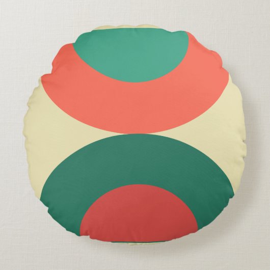 ミッドセンチュリーモダンコーラルミントT ラウンドクッション (正面)