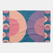 ミッドセンチュリーモダンコーラル海 キッチンタオル (横)