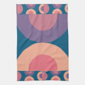 ミッドセンチュリーモダンコーラル海 キッチンタオル (縦)