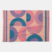 ミッドセンチュリーモダンコーラル海 キッチンタオル (横)