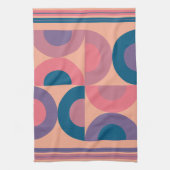 ミッドセンチュリーモダンコーラル海 キッチンタオル (縦)