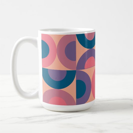 ミッドセンチュリーモダンコーラル海 コーヒーマグカップ (左)