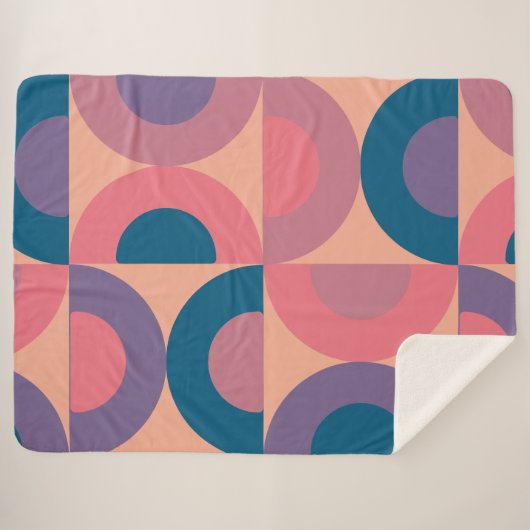 ミッドセンチュリーモダンコーラル海 シェルパブランケット (正面(横))