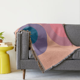 ミッドセンチュリーモダンコーラル海 スローブランケット