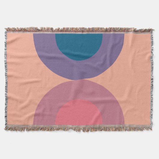 ミッドセンチュリーモダンコーラル海 スローブランケット (正面)