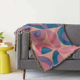 ミッドセンチュリーモダンコーラル海 スローブランケット