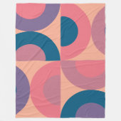 ミッドセンチュリーモダンコーラル海 フリースブランケット (正面)