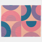 ミッドセンチュリーモダンコーラル海 フリースブランケット (正面(横))