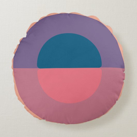 ミッドセンチュリーモダンコーラル海 ラウンドクッション (正面)