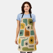 ミッドセンチュリーモダンサマースターバスト魔法パターン エプロン (着用した状態)